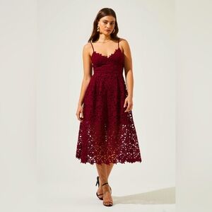 ASTR the Label Lace A-Line Midi Dress